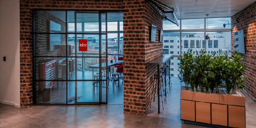 Reception area in Infor office, Paris