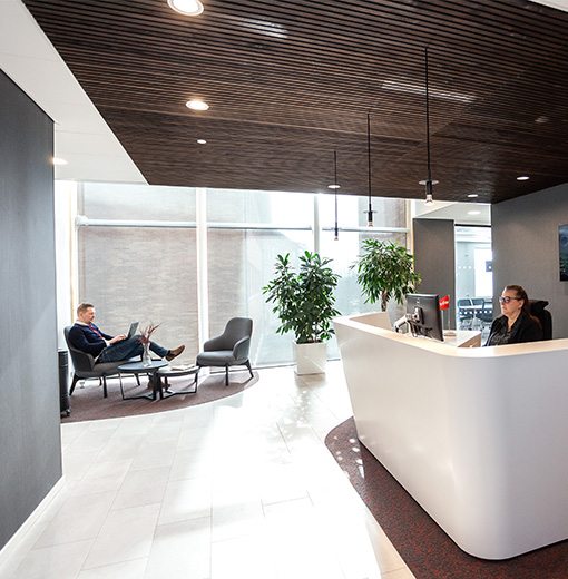 Reception area in the Infor office