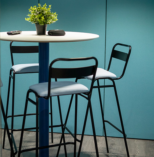 Metal-frame chair in MPB office