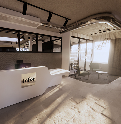 Reception area in the Infor office
