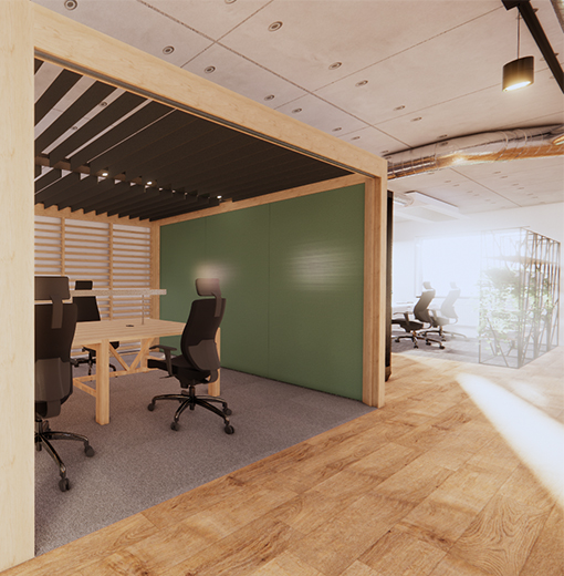Client collaboration space, designed by Mobius At Work Ltd