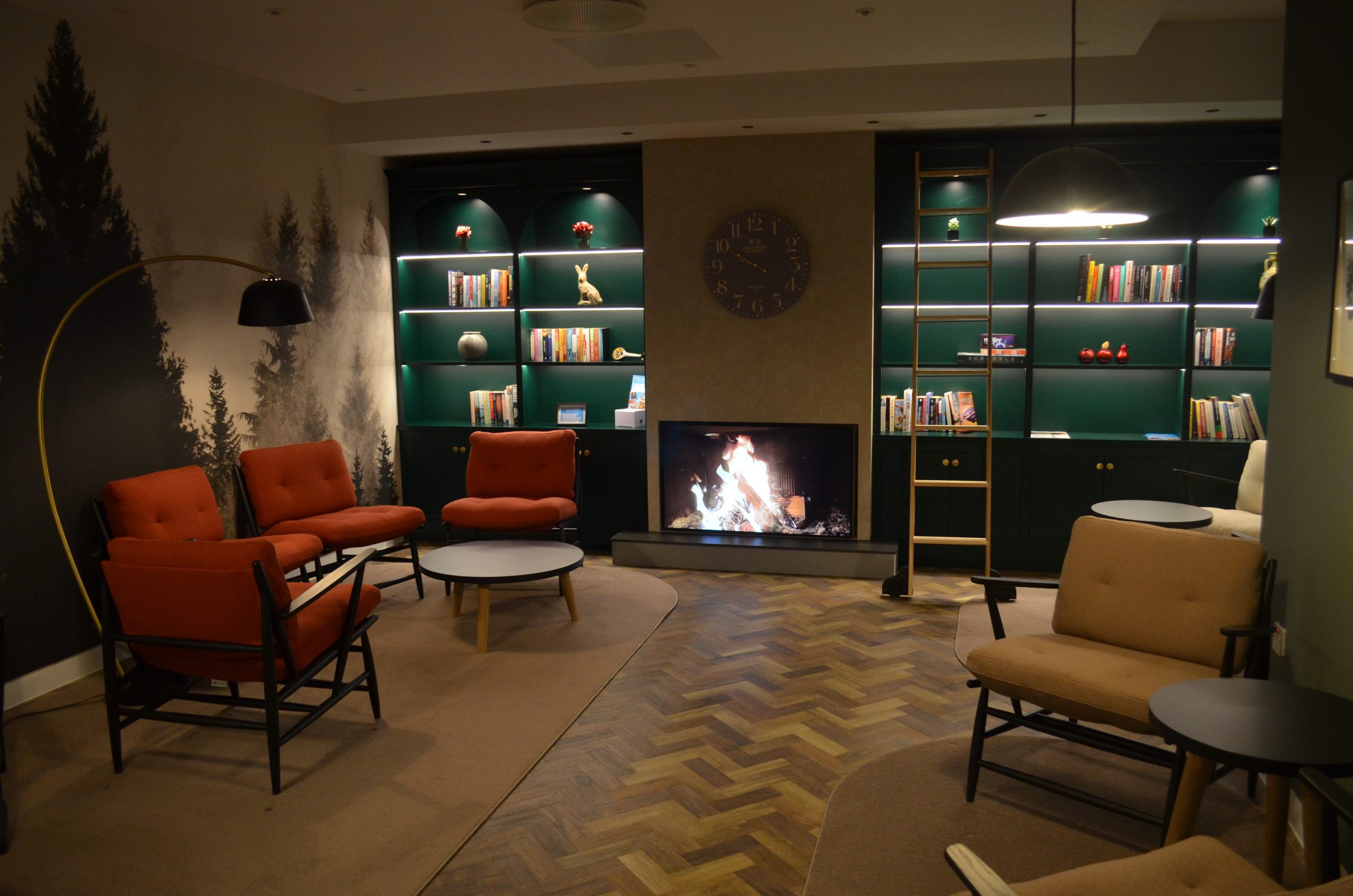 Client casual meeting space, designed by Mobius At Work Ltd